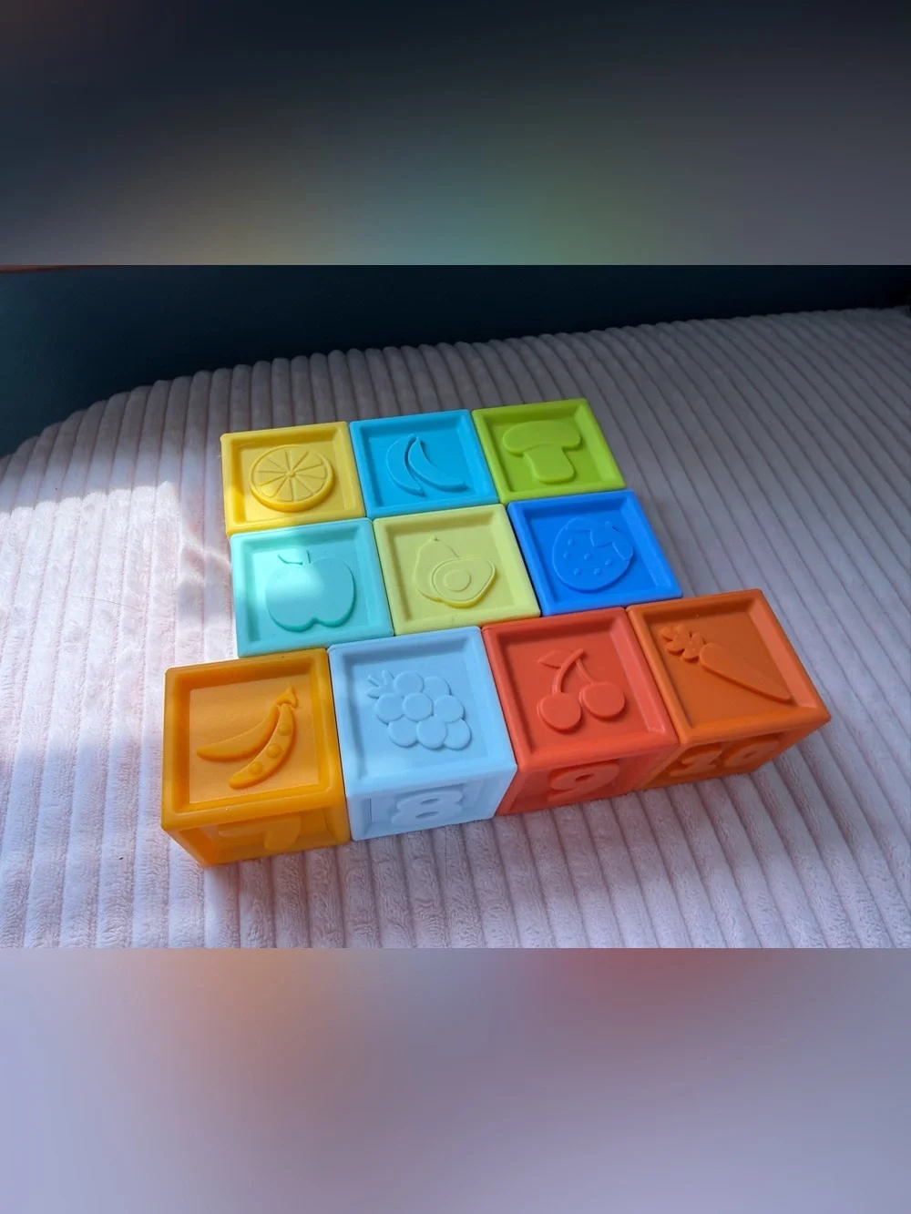 Colorful Silicone Stacking Rainbow & Sensory Blocks Toy Set - Multicolor